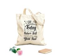 AILOONG Digitally printed canvas bags 12 oz thick fabric do something today that your future self will thank you Uses as a makeup bag 31x36cm Medium