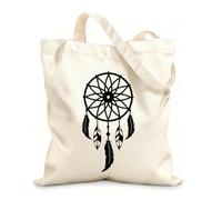 AILOONG Digitally printed canvas bags 12 oz thick fabric dream catcher logo icon Uses as a makeup bag 35x40cm Large