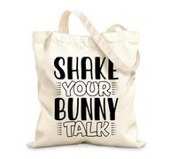 AILOONG Digitally printed canvas bags 12 oz thick fabric Easter Bunny Hop Thief Hunt My First Baby Uses as a makeup bag 25x30cm Small