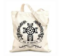 AILOONG Digitally printed canvas bags 12 oz thick fabric easter symbol crucifix Uses as a makeup bag 25x30cm Small