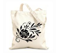 AILOONG Digitally printed canvas bags 12 oz thick fabric elegant and floral with detailed petals leaves swirls and dots on a Uses as a makeup bag 35x40cm Large