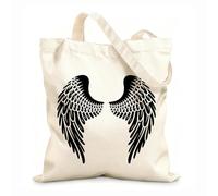 AILOONG Digitally printed canvas bags 12 oz thick fabric elegant angel wings Uses as a makeup bag 31x36cm Medium