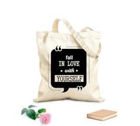 AILOONG Digitally printed canvas bags 12 oz thick fabric fall in love with yourself motivational quote Uses as a makeup bag 31x36cm Medium