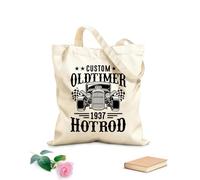 AILOONG Digitally printed canvas bags 12 oz thick fabric Full speed American Hot rod Brooklyn New York City Uses as a makeup bag 35x40cm Large