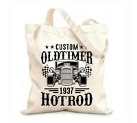 AILOONG Digitally printed canvas bags 12 oz thick fabric Full speed American Hot rod Brooklyn New York City Uses as a makeup bag 31x36cm Medium