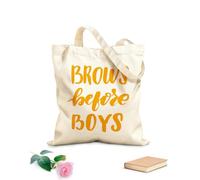 AILOONG Digitally printed canvas bags 340g/m² thick fabric brows before boys Uses as a makeup bag