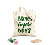 AILOONG Digitally printed canvas bags 340g/m² thick fabric brows before boys Uses as a makeup bag