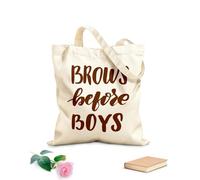 AILOONG Digitally printed canvas bags 340g/m² thick fabric brows before boys Uses as a makeup bag