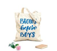 AILOONG Digitally printed canvas bags 340g/m² thick fabric brows before boys Uses as a makeup bag