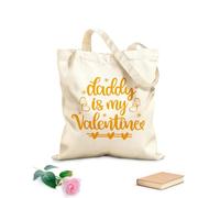 AILOONG Digitally printed canvas bags 340g/m² thick fabric daddy is my valentine heart valentines day love be mine holiday Uses as a makeup bag