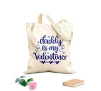 AILOONG Digitally printed canvas bags 340g/m² thick fabric daddy is my valentine heart valentines day love be mine holiday Uses as a makeup bag