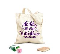 AILOONG Digitally printed canvas bags 340g/m² thick fabric daddy is my valentine heart valentines day love be mine holiday Uses as a makeup bag