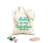 AILOONG Digitally printed canvas bags 340g/m² thick fabric daddy is my valentine heart valentines day love be mine holiday Uses as a makeup bag