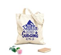 AILOONG Digitally printed canvas bags 340g/m² thick fabric dear santa stop judging merry christmas Uses as a makeup bag