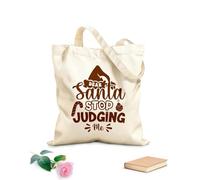 AILOONG Digitally printed canvas bags 340g/m² thick fabric dear santa stop judging merry christmas Uses as a makeup bag