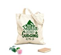 AILOONG Digitally printed canvas bags 340g/m² thick fabric dear santa stop judging merry christmas Uses as a makeup bag