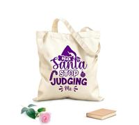 AILOONG Digitally printed canvas bags 340g/m² thick fabric dear santa stop judging merry christmas Uses as a makeup bag