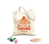 AILOONG Digitally printed canvas bags 340g/m² thick fabric dear santa stop judging merry christmas Uses as a makeup bag