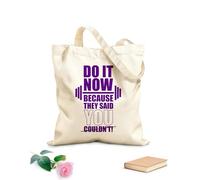 AILOONG Digitally printed canvas bags 340g/m² thick fabric do it now because they said you couldn t gym fitness poster with grunge effect Uses as a makeup bag