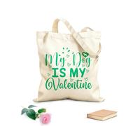 AILOONG Digitally printed canvas bags 340g/m² thick fabric dog valentine day Uses as a makeup bag