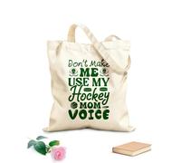 AILOONG Digitally printed canvas bags 340g/m² thick fabric don't make me use my hockey mom voice Uses as a makeup bag