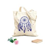 AILOONG Digitally printed canvas bags 340g/m² thick fabric dream catcher decor sketch hand drawn in doodle style Uses as a makeup bag