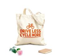 AILOONG Digitally printed canvas bags 340g/m² thick fabric drive less cycle more cycling typography Uses as a makeup bag