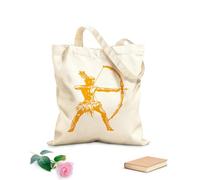 AILOONG Digitally printed canvas bags 340g/m² thick fabric dynamic native archer drawing with bow and arrow emphasizing strength and precision Uses as a makeup bag
