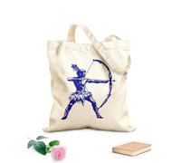 AILOONG Digitally printed canvas bags 340g/m² thick fabric dynamic native archer drawing with bow and arrow emphasizing strength and precision Uses as a makeup bag