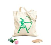 AILOONG Digitally printed canvas bags 340g/m² thick fabric dynamic native archer drawing with bow and arrow emphasizing strength and precision Uses as a makeup bag