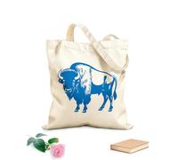 AILOONG Digitally printed canvas bags 340g/m² thick fabric echoes of the thunder the bison logo ironclad caricature bodybuilder logo Uses as a makeup bag