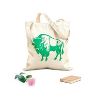 AILOONG Digitally printed canvas bags 340g/m² thick fabric echoes of the thunder the bison logo ironclad caricature bodybuilder logo Uses as a makeup bag