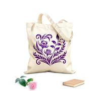 AILOONG Digitally printed canvas bags 340g/m² thick fabric Elegant floral pattern with blooming flowers and curvy leaves Uses as a makeup bag