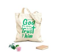 AILOONG Digitally printed canvas bags 340g/m² thick fabric faith god or jesus graphic typographic design Uses as a makeup bag