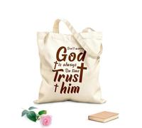 AILOONG Digitally printed canvas bags 340g/m² thick fabric faith god or jesus graphic typographic design Uses as a makeup bag