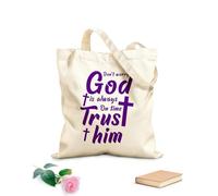 AILOONG Digitally printed canvas bags 340g/m² thick fabric faith god or jesus graphic typographic design Uses as a makeup bag