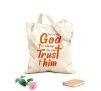 AILOONG Digitally printed canvas bags 340g/m² thick fabric faith god or jesus graphic typographic design Uses as a makeup bag