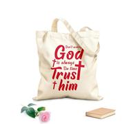 AILOONG Digitally printed canvas bags 340g/m² thick fabric faith god or jesus graphic typographic design Uses as a makeup bag
