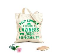 AILOONG Digitally printed canvas bags 340g/m² thick fabric summer is when laziness finds respectability summer Uses as a makeup bag