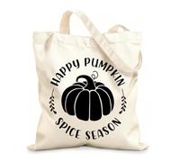 AILOONG Digitally printed canvas bags Autumn Fall Lettering Thanksgiving Hello 12 oz thick fabric Uses as a makeup bag 35x40cm Large