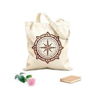 AILOONG Digitally printed canvas bags compass logo icon design 340g/m² thick fabric Uses as a makeup bag