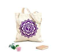 AILOONG Digitally printed canvas bags crown chakra symbol glyph icon 340g/m² thick fabric Uses as a makeup bag