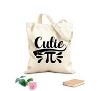 AILOONG Digitally printed canvas bags cutie pi day 12 oz thick fabric Uses as a makeup bag 25x30cm Small