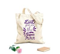 AILOONG Digitally printed canvas bags dad you are the super man 340g/m² thick fabric Uses as a makeup bag