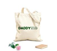 AILOONG Digitally printed canvas bags daddy needs a beer typography father quote design 340g/m² thick fabric Uses as a makeup bag