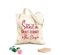 AILOONG Digitally printed canvas bags dear santa do not forget the dog 340g/m² thick fabric Uses as a makeup bag