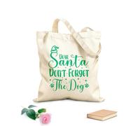 AILOONG Digitally printed canvas bags dear santa do not forget the dog 340g/m² thick fabric Uses as a makeup bag
