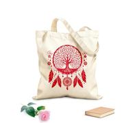 AILOONG Digitally printed canvas bags decorative dream catcher with tree of life silhouette 340g/m² thick fabric Uses as a makeup bag