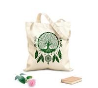 AILOONG Digitally printed canvas bags decorative dream catcher with tree of life silhouette 340g/m² thick fabric Uses as a makeup bag