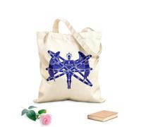 AILOONG Digitally printed canvas bags design of praying angel with hoops angelic throne of catholic religion archangel with halo 340g/m² thick fabric Uses as a makeup bag